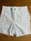 NWT Janie and Jack Flower Show Unicorn Blue Gingham Poplin Shorts Boys Size 3