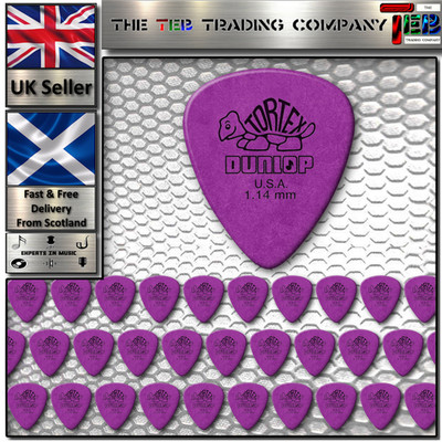 50 x Dunlop Tortex Standard Gitarren-Plektrum Gitarrenplektrum - lila 1,14 mm - 50er-Packung