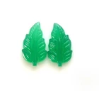 16x9 mm Natural Green Onyx Handmade Carving Pair 5.16 CTS Loose Gemstones