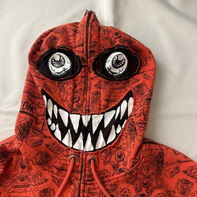 Rare Ryan Sheckler x Volcom Sz XL Orange/Red Monster Hoodie
