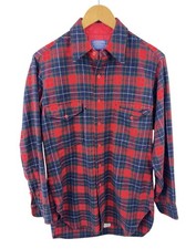 Vintage Pendleton Plaid USA Virgin Wool Flannel Button Down Shirt Size 15 RARE