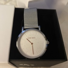 NWT NINE WEST Women's LIANA 31mm Japanese Movement Quartz Watch Metal Mesh Band