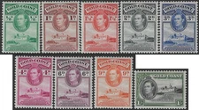 Gold Coast 1938 part set 9 of 13 sg 120a-8a MH Definitives