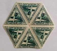 Netherlands Airmail Stamps, 1933, sc#C10, Mint, NH, OG, VF/XF, Blk of 6