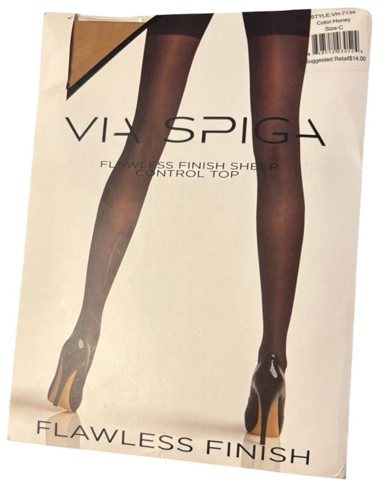 Pantimedias VIA SPIGA Acabado Impecable Control Transparente Miel Talla C Nuevas Foto 3 de 3