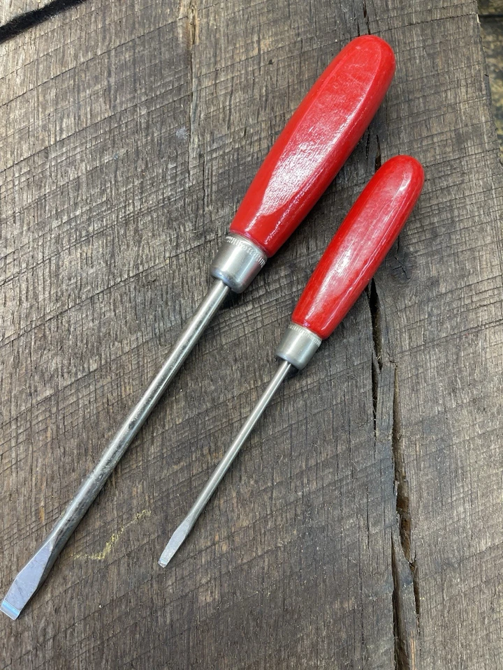 Винтажная пара отверток с прорезями с деревянной ручкой WIHA! Нет. 1 и No .5 - Изображение 2 из 4