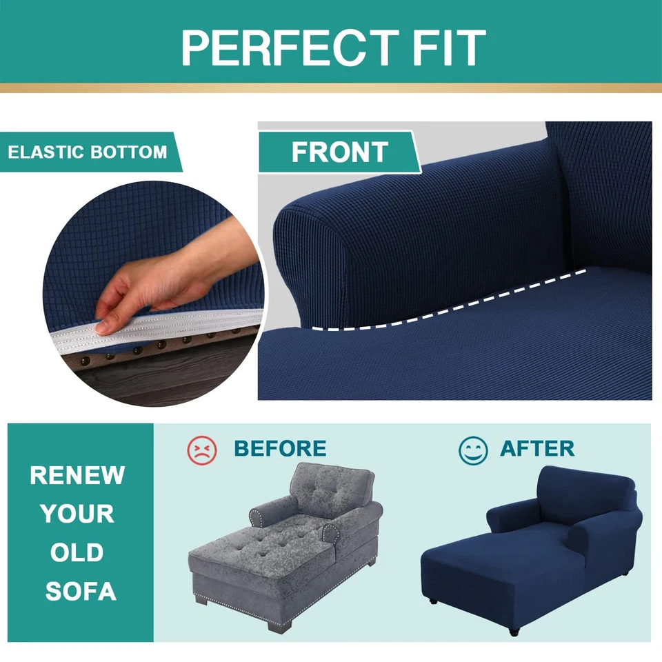 Funda Chaise Lounge Elástica Sofá Chaise Funda con Brazos Funda para Perro Mascota... Foto 4 de 4