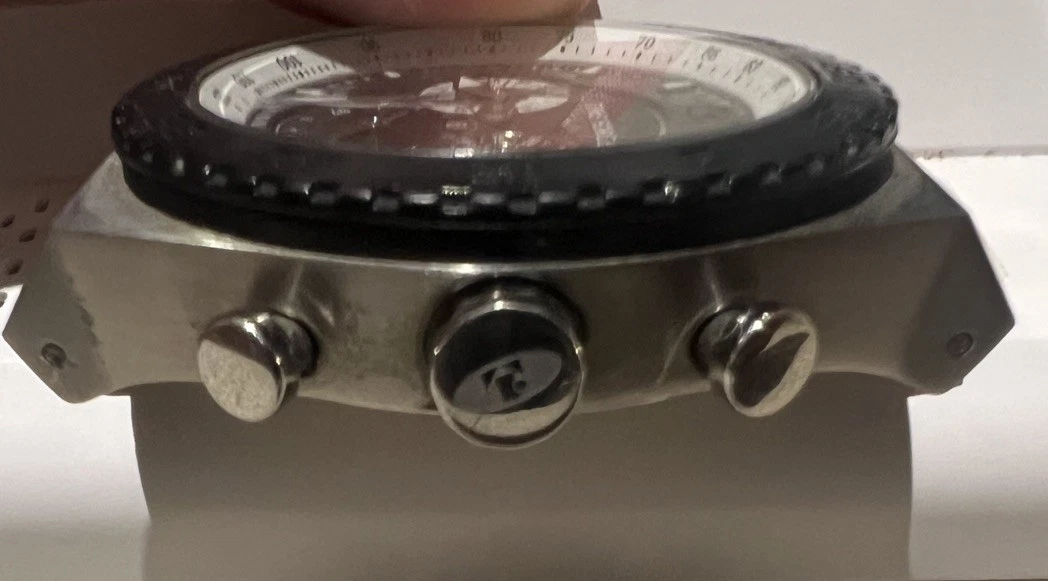 Time Force TF-2936M Mens Chronograph Watch Carbon Dial RUNS New Battery NO STRAP