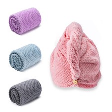 Amrules 4pk Hair Towel Wraps Ultra Soft Quick Dry Turban for Curly  Long Hair