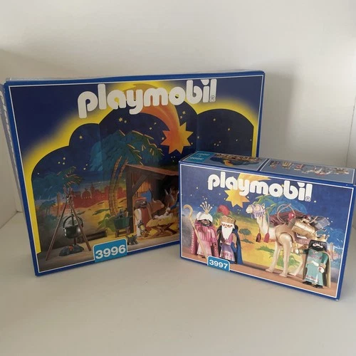 Vintage Playmobil Christmas Nativity 3996 & Wise Kings 3997 Unopened Box Rare