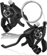 Bike Gear Shifter, 3x7 21 Speed Shifter Brake Lever Set for Mountain Black 