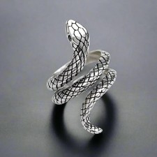 Serpent ring, snake ring ,snake jewelry,gothic jewelry, coiled snake ring,silver
