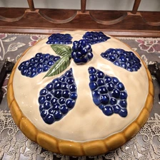 11" Blueberry Pie Storage Box, Ceramic, Over and Back Inc./Indoor Outfitters