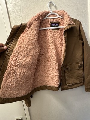 Patagonia Women's Maple Grove Jacket Owl Brown plush blushpink fleece lining