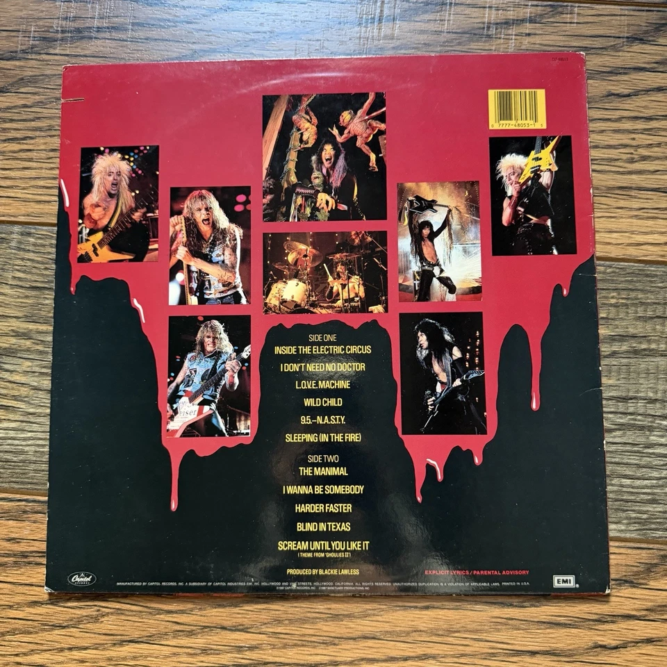 W.A.S.P. Live In The Raw 1987 Vinyl LP Capitol Records US Heavy Metal Glam Foto 2 de 4