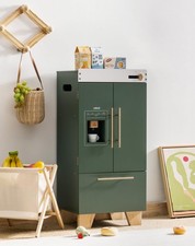 ROBUD Kids Play Kitchen - Vintage Green Refrigerator for Kids Kitchen Playset...