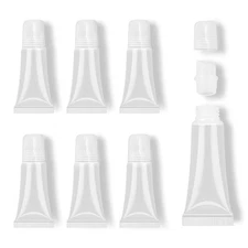 6 Packs Lip Gloss Tubes 5ml Clear Cap Lip Gloss Containers Empty Lip Balm Tub...