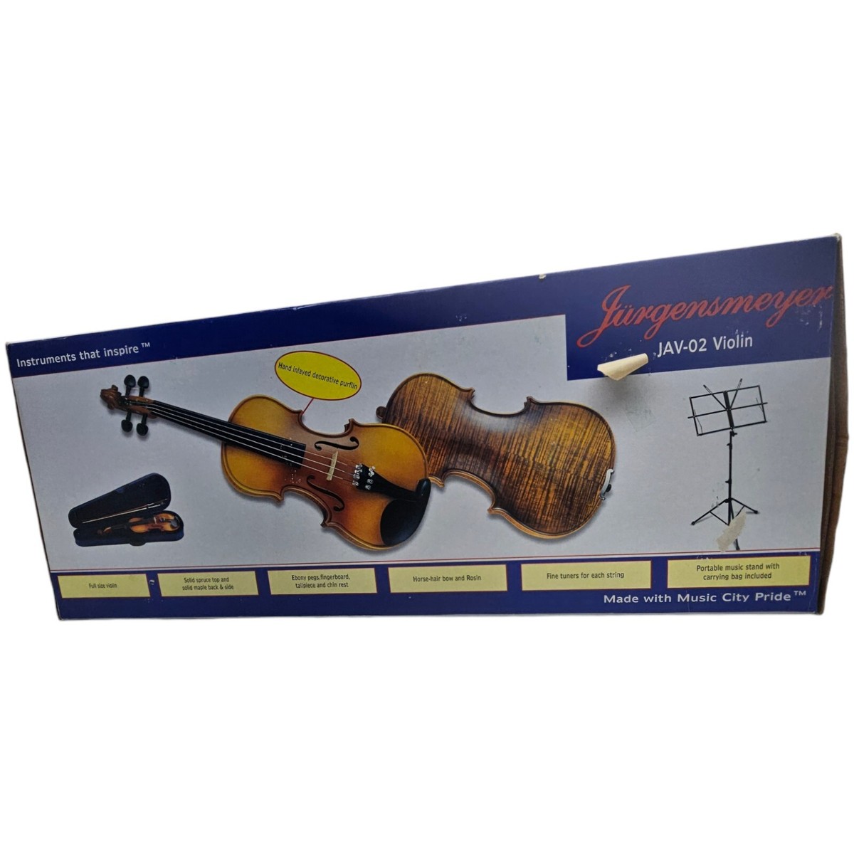 Jurgensmeyer Violin JAV-02 Hand inlayed Solid Wood Body