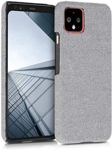 Google Pixel 4 Woven Fabric Cloth Anti-scratch Hard PC Cover Case Grey - 第 2/2 張圖片
