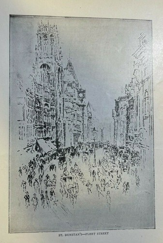 1906 Illustrations of London England by Joseph Pennell - Picture 5 of 8