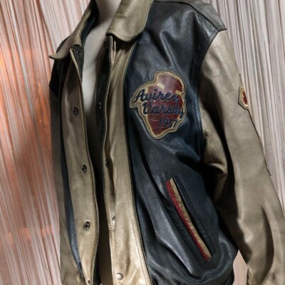 AVIREX Indian Head Varsity Genuine Leather Jacket Size M AVIREX Indian Head Varsity Genuine Leather Jacket Size M