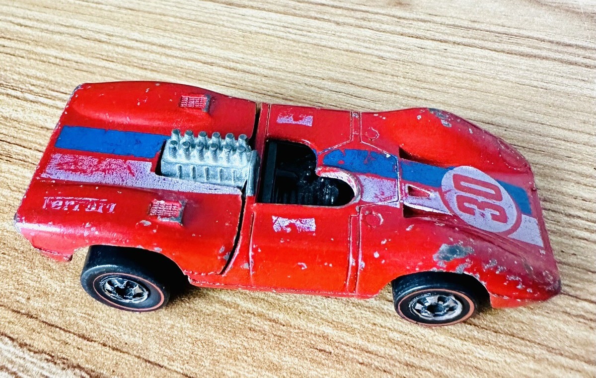 Hot Wheels Redline 1975 Ferrari 312P Flying Colors Hinge Slips Off