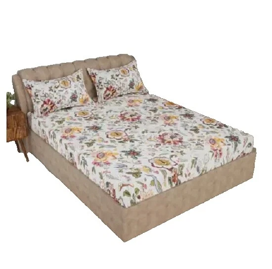 Hoja Plana Floral Blanco Ropa De Cama