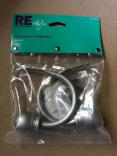 RE Room Essentials STYLE decorative Curtain Holdbacks gray silver nickel Bell 