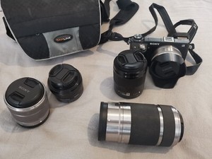 Sony Nex 6 , 5 E mount Lenses, photography books, filters, bag (worth £1000+)