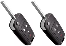 2 Pack For Chevy GM Replacement Flip Remote Key Fob 4 Buttons 13504200 5912543