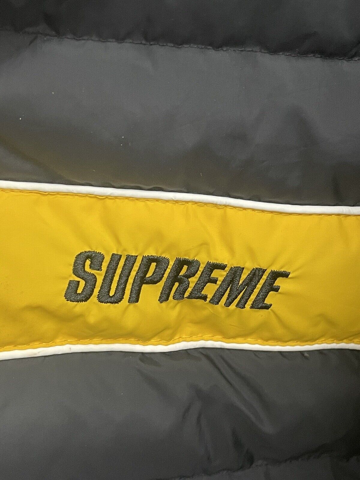 Supreme Stripe Panel Down Jacket Black S