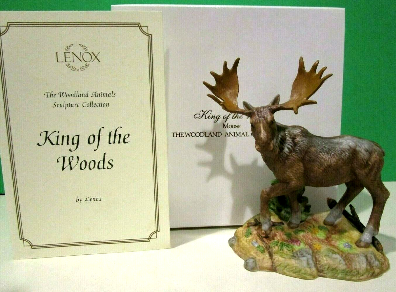 LENOX KING of the WOODS MOOSE Sculpture Woodland Animals Collection NEW n BOXCOA