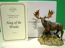 LENOX KING of the WOODS MOOSE Sculpture Woodland Animals Collection NEW n BOXCOA