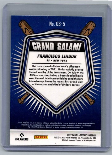 2022 Panini Mosaic - Grand Salami Francisco Lindor #GS-5 - Bild 2 von 2