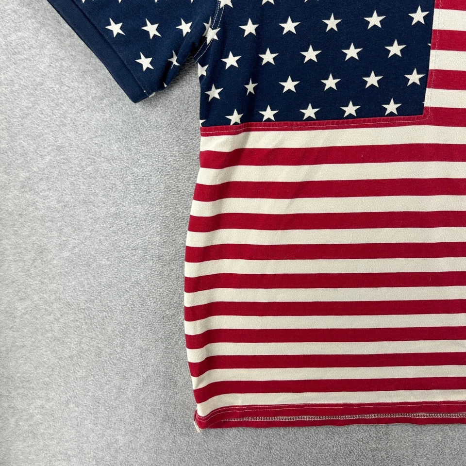 Field & Stream American Flag Shirt Mens Size XL Red White Blue Short Sleeve - Image 3 of 4