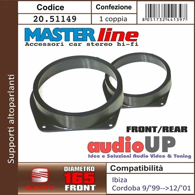 Supports Haut-Parleurs 165mm Seat Cordoba à Partir De 09/1999 Au 12/2001 Avant - Photo 1/2