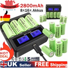 DL123 CR123A CR123 3.7V 2800mAh Rechargeable Li-ion Battery Batteries / Charger