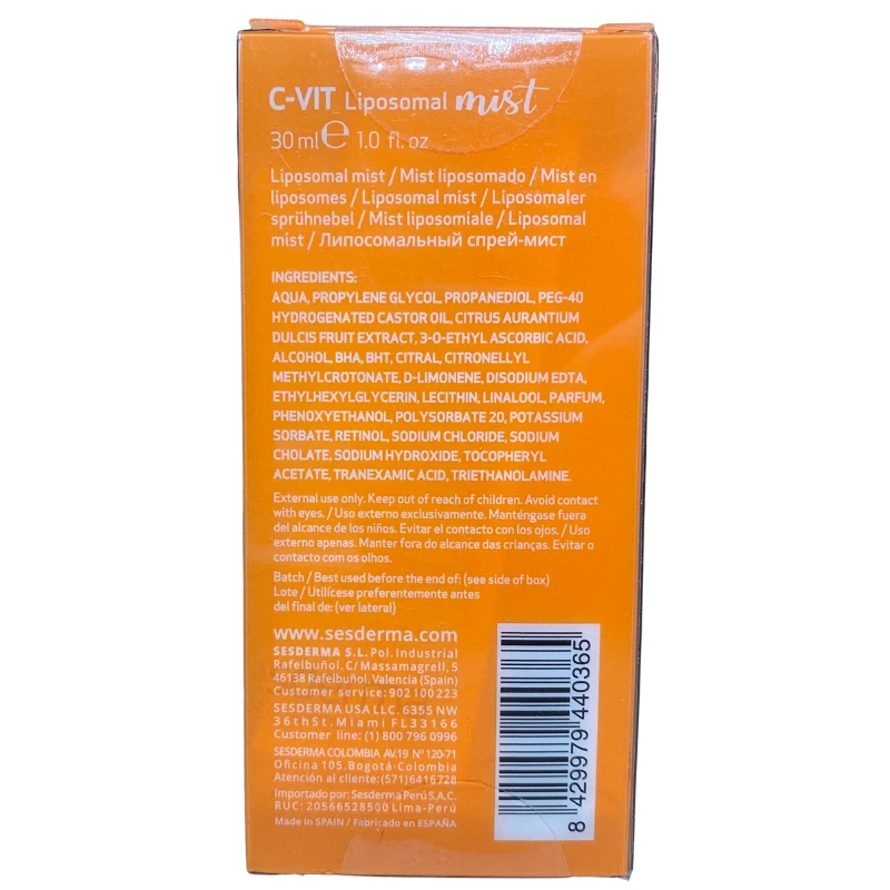 SESDERMA C-VIT Lipossomal Luminosity Mist 30ml Exp.11/2026 - Imagem 2 de 2