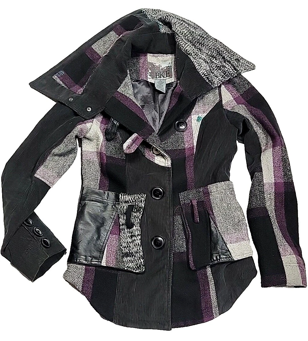 Negro a Cuadros Buckle abrigos, chaquetas y chalecos para Mujeres