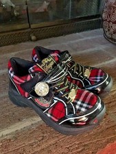 SUGAR MOONSTAR PLAID DRESS TENNIS SHOES GIRLS SIZE 19 EE