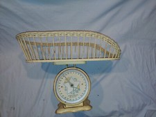 Vintage Baby Scale 30 Nursery Model Removable Wicker Basket. Works 