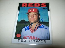 1986 TOPPS TED POWER AUTOGRAPH SIGNED AUTO #108 CINCINNATI REDS