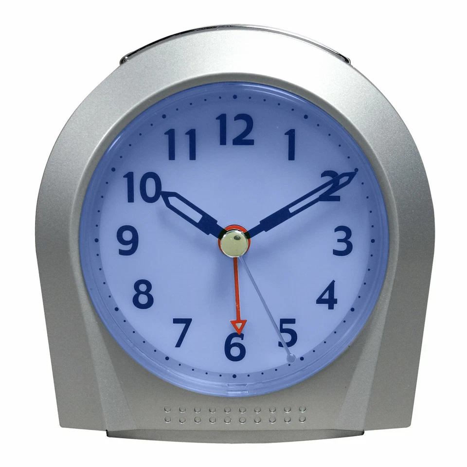 21103 Equity by La Crosse Night Vision Silent Sweep Analog Alarm Clock - Silver - Image 2 of 4