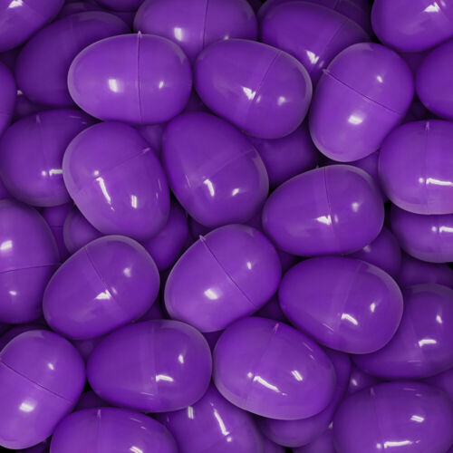 12 ŒUFS DE DISTRIBUTION DE PÂTES EN PLASTIQUE VIOLET VIDE 2,25 POUCES, MEILLEUR PRIX LIVRAISON LA PLUS RAPIDE !! - Photo 1 sur 1