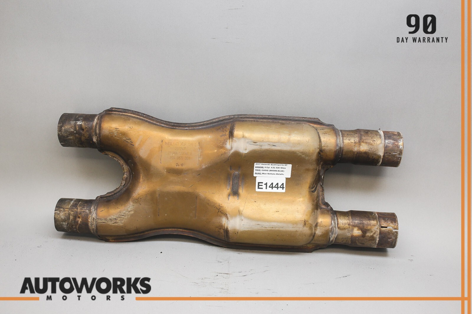 05-07 Maserati Quattroporte M139 Exhaust Mid Pipe Center Resonator Silencer OEM