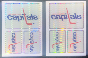 (6)x Washington Capitals Vintage NHL Hockey Team Logo Hologram Card Stickers