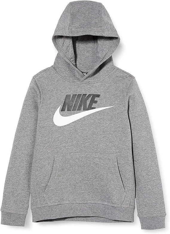Nike Boys Sportswear Club Hbr Hoodie Carbon Heather Size X Large