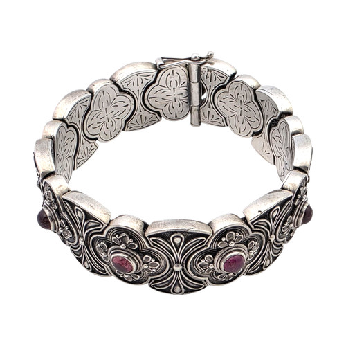 GEROCHRISTO 18K & STERLING SILVER HEAVY 7" BRACELET 90.4GR #5013