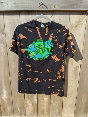 Bleach Dyed Black T-Shirt - Teen Leadership