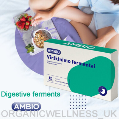 AMBIO 100% Bio Verdauungsenzyme + Papaya Melone & Ananas extr, 12 Kautabletten